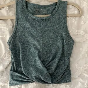 Teal cropped tank top